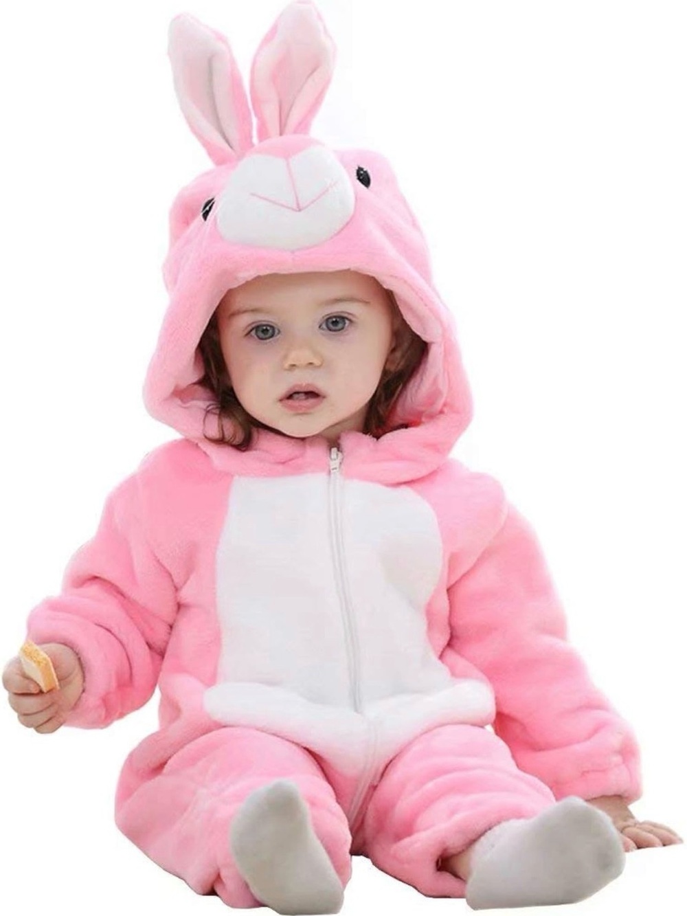 Pink Bunny Infant Plush Hooded Onesie 12-18 months- costume